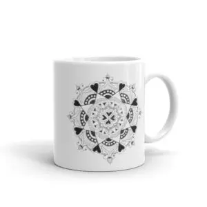 Mandala 001 White glossy mug