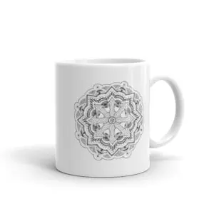 Mandala 004 White glossy mug