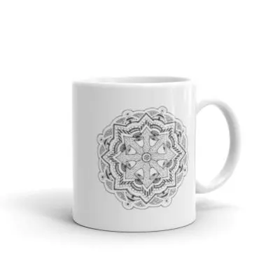 Mandala 004 White glossy mug