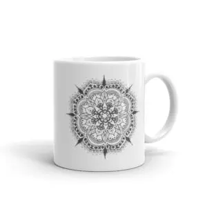 Mandala 010 White glossy mug