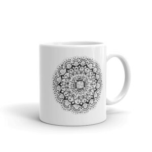 Mandala 002 White glossy mug